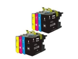 Rabatpakke - Brother LC1280XL 2 x 4 farver BK-C-M-Y Kompatibel LC1280XL 178ml