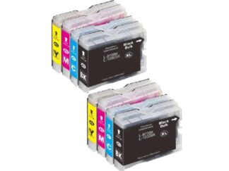 Rabatpakke - Brother LC970 2 x 4 farver BK-C-M-Y. Kompatibel LC970 164ml