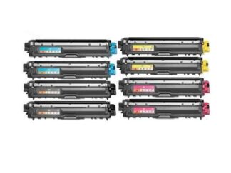 Rabatpakke - Brother TN241 / TN245 2 x 4 farver BK-C-M-Y Kompatibel TN241 13.400 sider