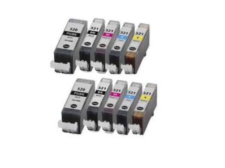 Rabatpakke - Canon PGI-520 / CLI-521 2 x 5 farver PBK-BK-C-M-Y blækpatroner Kompatibel PGI-520 120ml