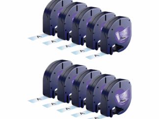 Rabatpakke - 10 stk Dymo 12267 sort på klar tape Kompatibel 12 mm x 4 m