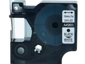 Dymo 45803 D1 sort på hvid tape - Kompatibel S0720830 - 19mm x 7m