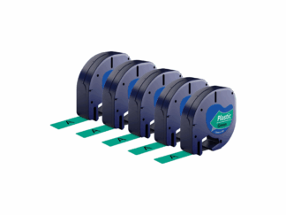 Rabatpakke - 5 stk Dymo 91204 | 91224 sort på grøn tape Kompatibel 12 mm x 4 m