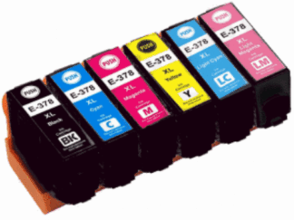 Rabatpakke - Epson 378XL BK-C-M-Y-LC-LM blækpatron 6 stk Kompatibel C13T37984010 79,2ml