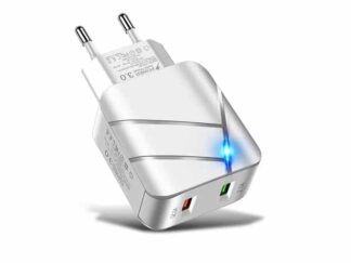Oplader 28W Fast Charger med 2x USB-port til iPhone og Android
