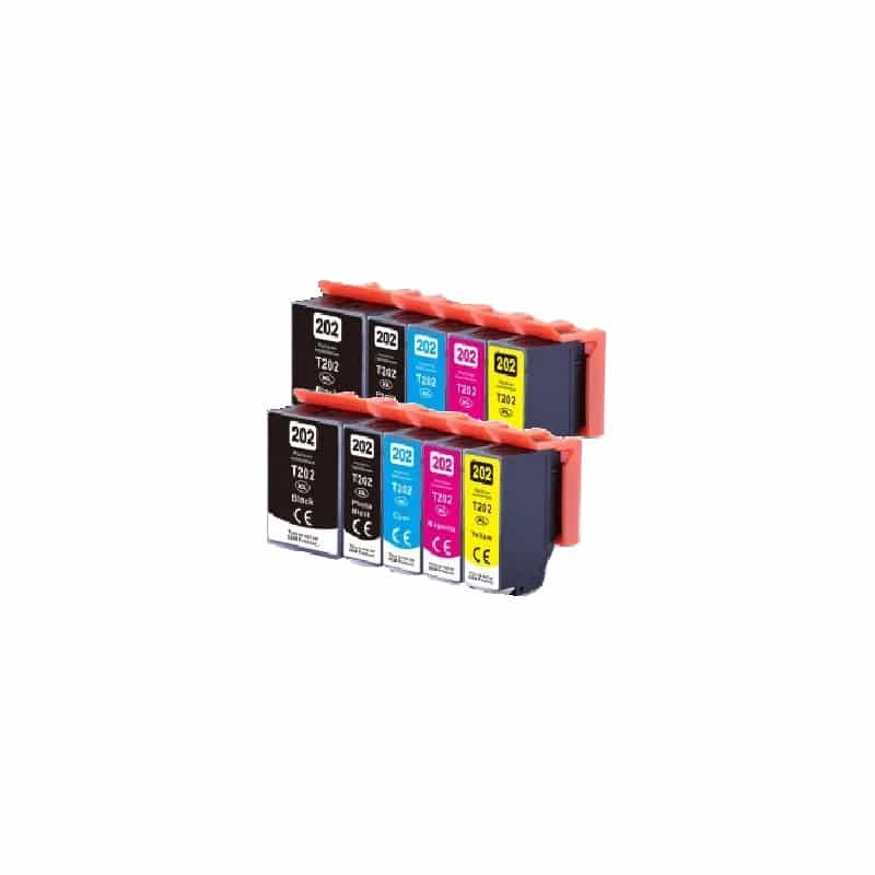Rabatpakke - Epson 202XL 2 x 5 farver blækpatroner Kompatibel 202XL 136ml