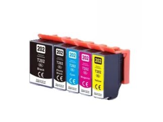Rabatpakke - Epson 202XL 5 farver PBK-BK-C-M-Y blækpatroner Kompatibel 202XL - 68ml
