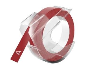 Dymo 3D hvid på rød tape - Kompatibel S0898150 - 9 mm x 3 m