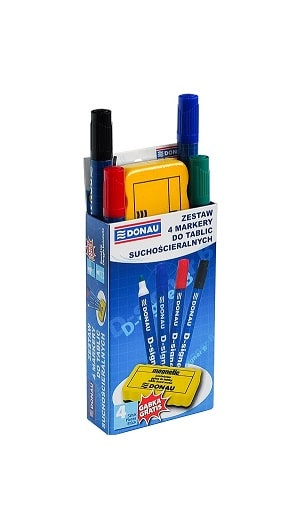 Whiteboard marker sæt - 4 farver inklusive magnetisk tavlevisker