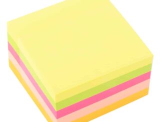 Notesblok - Alternativ til Post-it, 400 Sider, 5 Neonfarver, 76x76mm, 1 Stk
